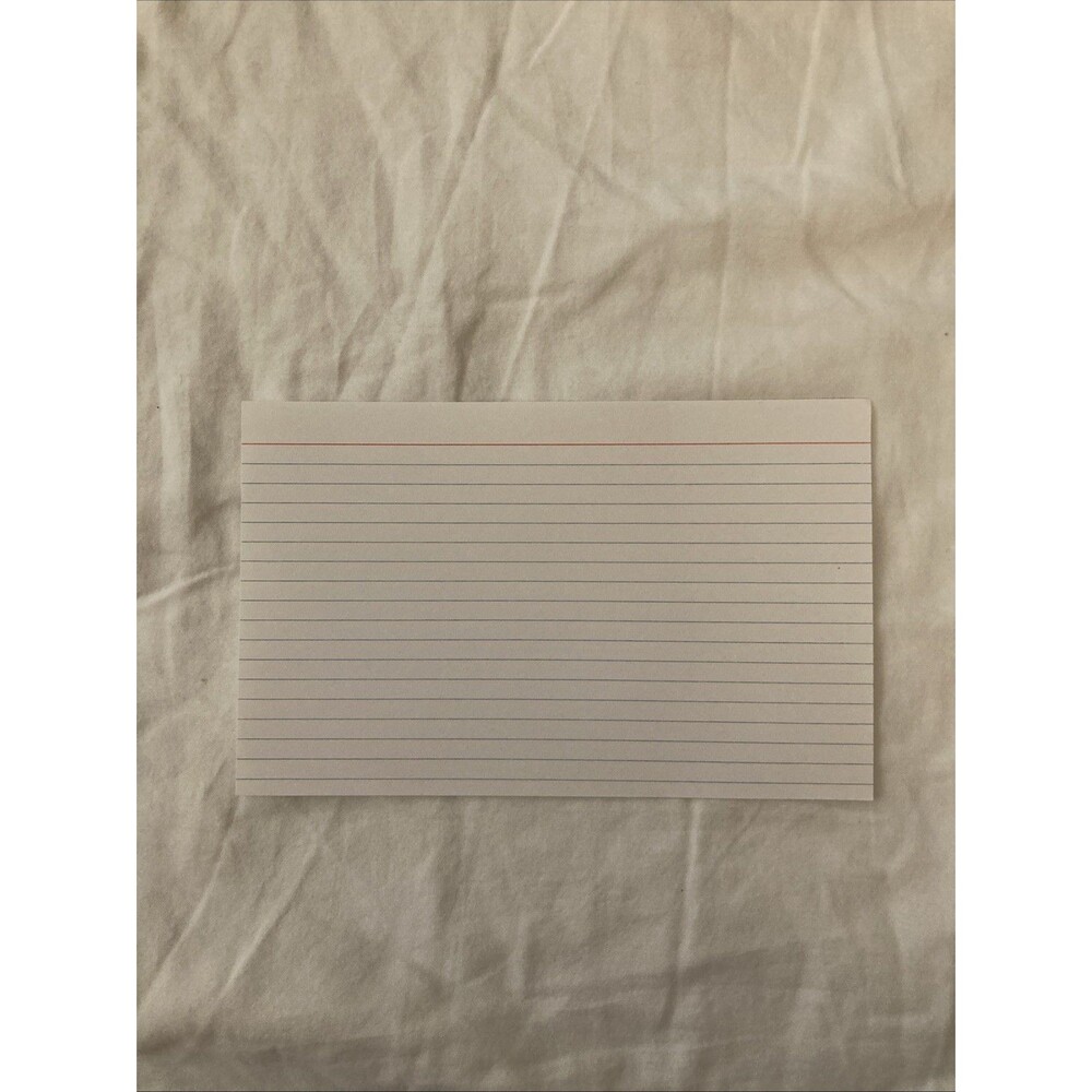 Unbranded 5x8 inch Ruled Index Cards - White | 1 Index Card Only